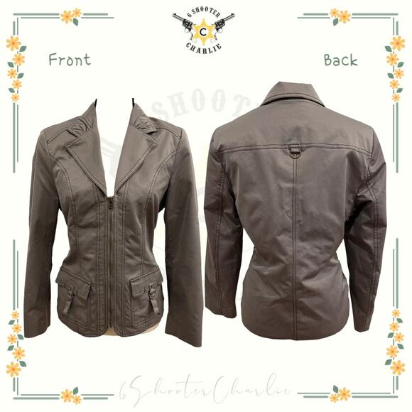 CONRAD C Women's Grey Lightweight Full Zip Jacket Collared Pockets Size 10 - Picture 1 of 5